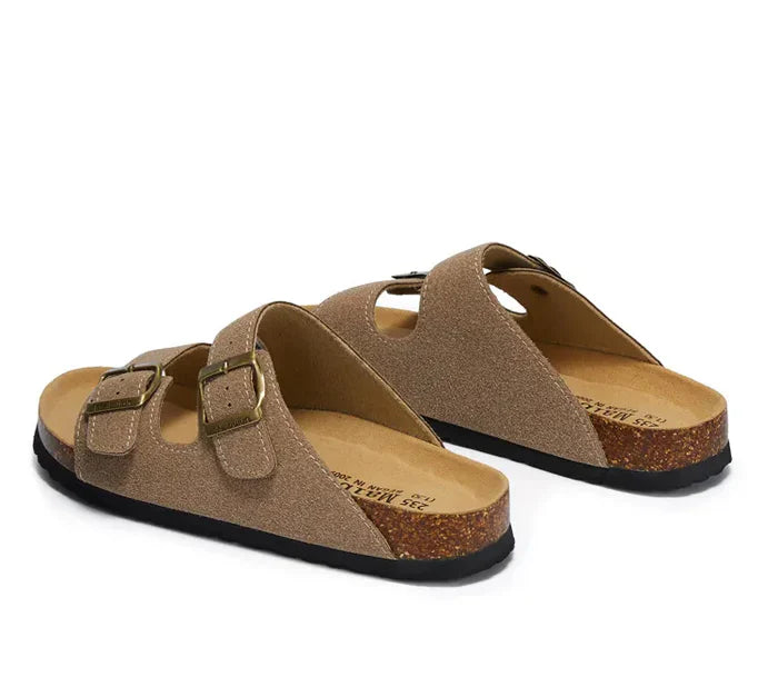 Wildlederpantoffeln Sand