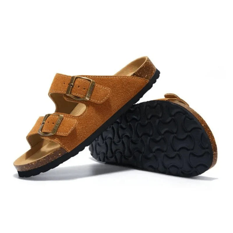 Wildlederpantoffeln Karamell