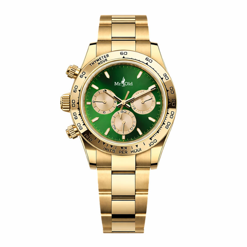 Chronograph 40 – Deep Green Dial | Gold Tone Bracelet