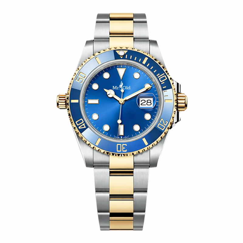 Ocean Diver 40 – Blue Sunburst Dial | Two-Tone Steel & Gold Bracelet & Blue Ceramic Bezel