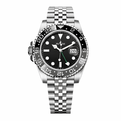 GMT Explorer 40 – Black & Grey Dial | Stainless Steel Jubilee Bracelet & Dual-Tone Ceramic Bezel