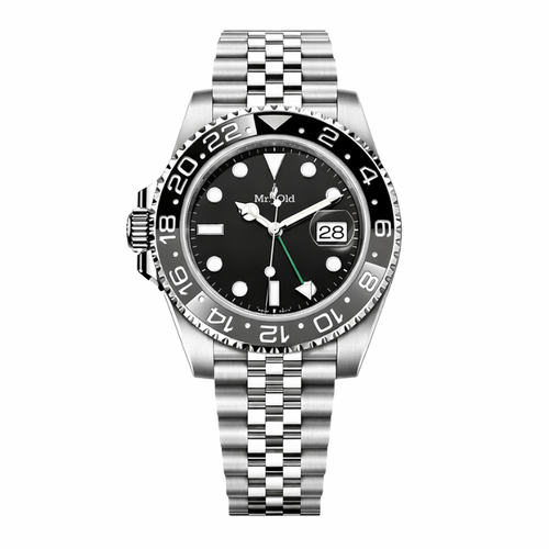 GMT Explorer 40 – Black & Grey Dial | Stainless Steel Jubilee Bracelet & Dual-Tone Ceramic Bezel