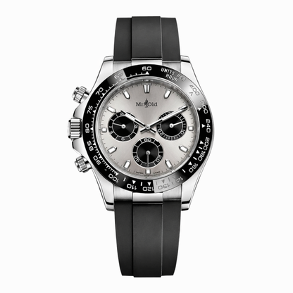 Chronograph 40 – Black Dial | Steel Case & Black Rubber Strap
