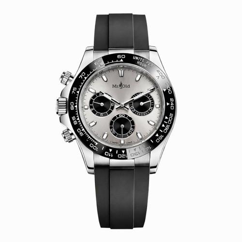Chronograph 40 – Black Dial | Steel Case & Black Rubber Strap