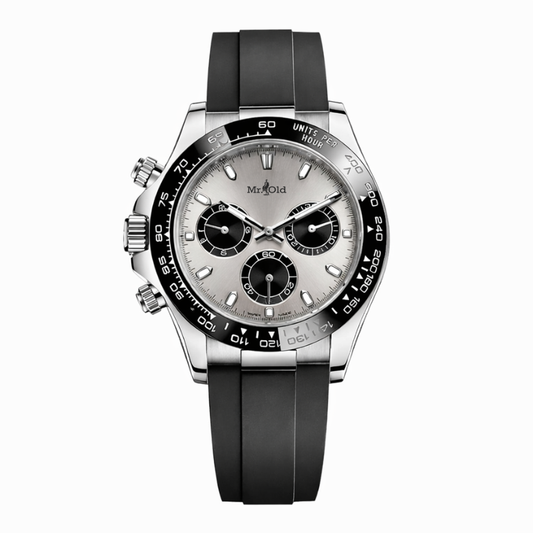 Chronograph 40 – Black Dial | Steel Case & Black Rubber Strap