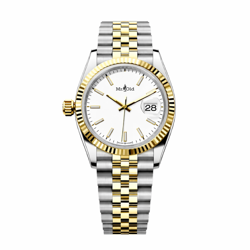 Classic 36 – Royal Champagne | Two-Tone Jubilee & Fluted Bezel