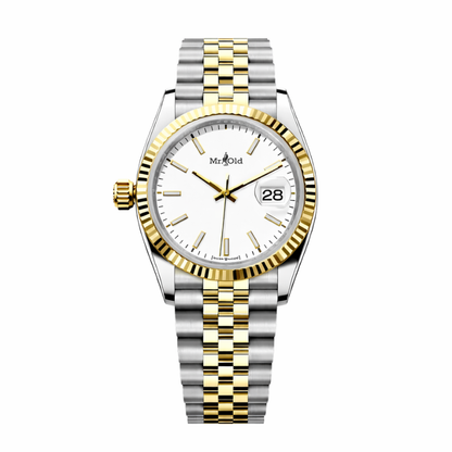 Classic 36 – Royal Champagne | Two-Tone Jubilee & Fluted Bezel