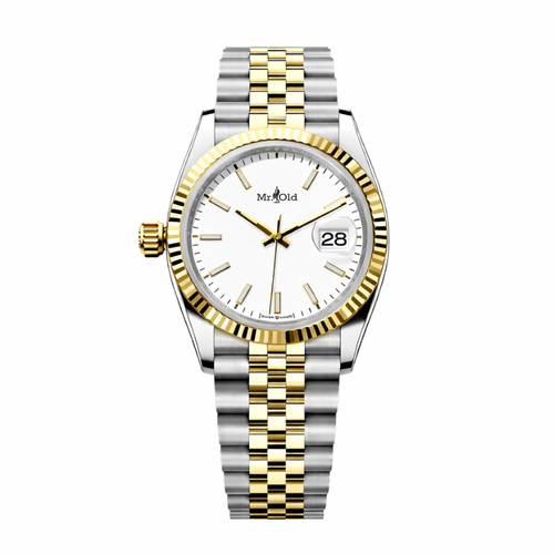 Classic 36 – Royal Champagne | Two-Tone Jubilee & Fluted Bezel