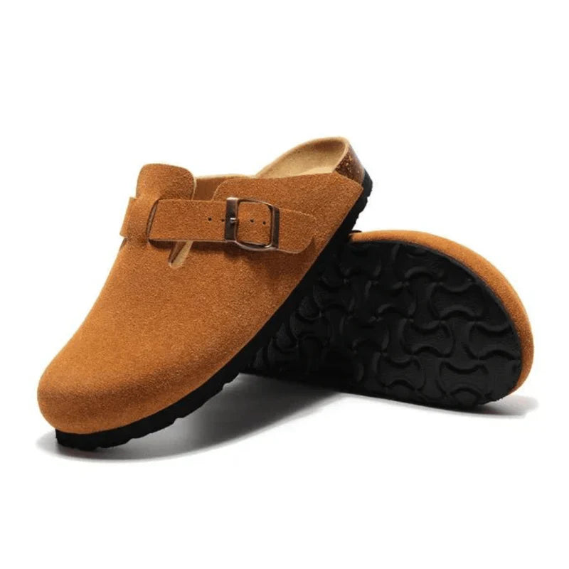 Suede Clogs Caramel
