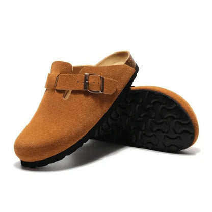 Suede Clogs Caramel