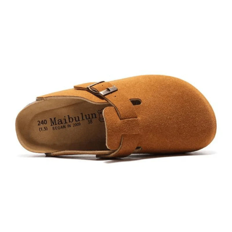 Suede Clogs Caramel