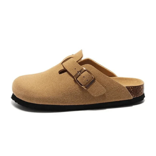 Suede Clogs Light Brown