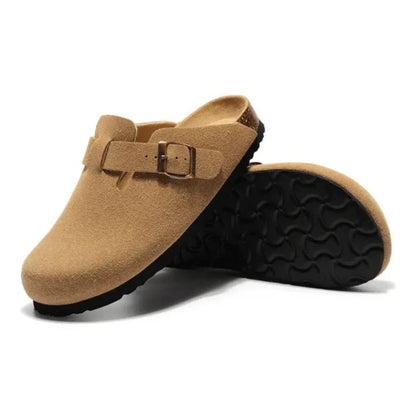 Suede Clogs Light Brown