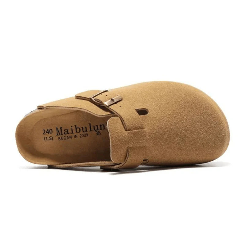Suede Clogs Light Brown