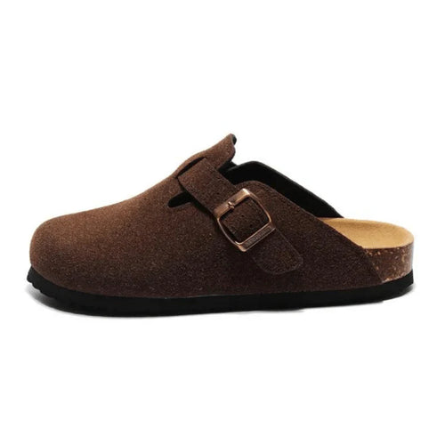 Suede Clogs Dark Brown