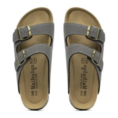 Wildlederpantoffeln Grau